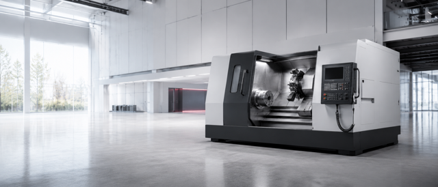 CNC lathe at work