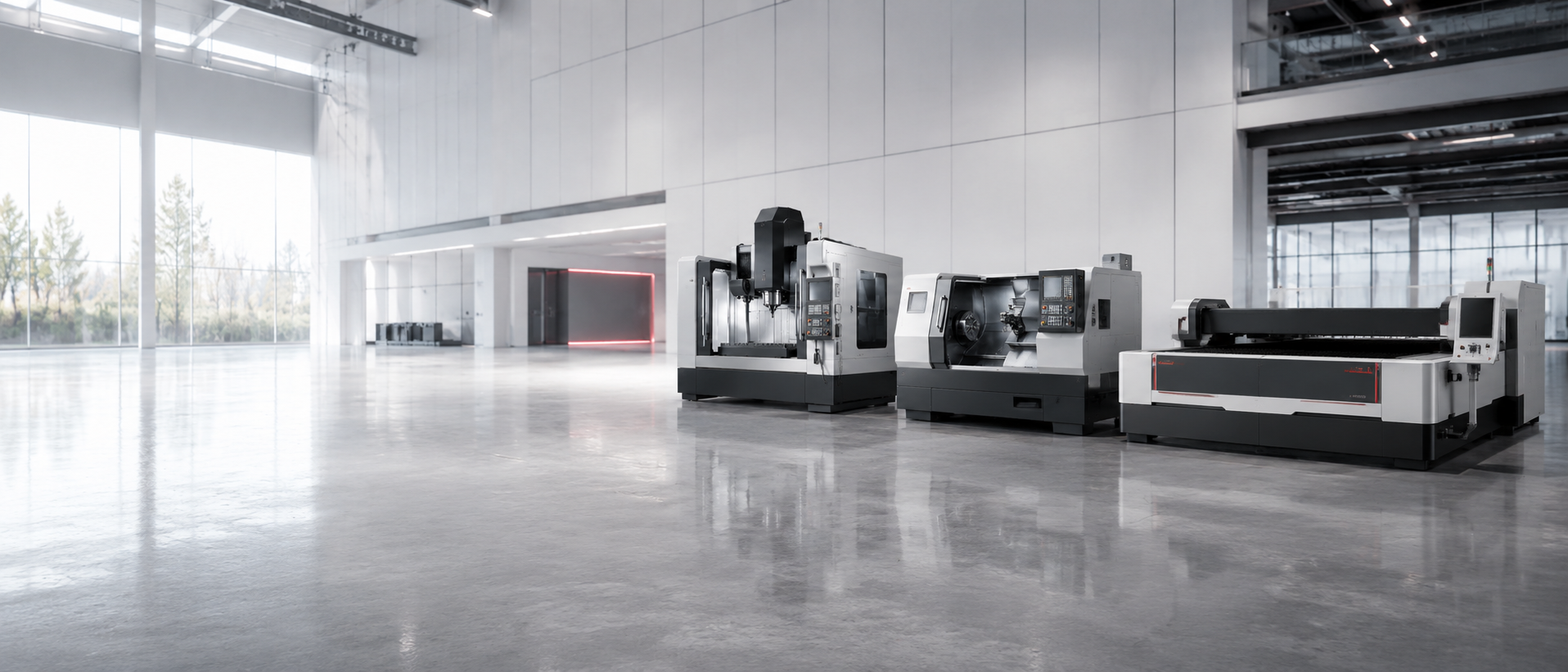 Used CNC machinery on the Charter showroom floor